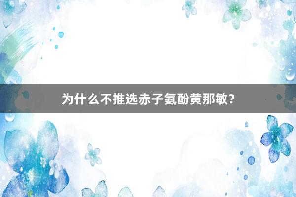 为什么不推选赤子氨酚黄那敏？